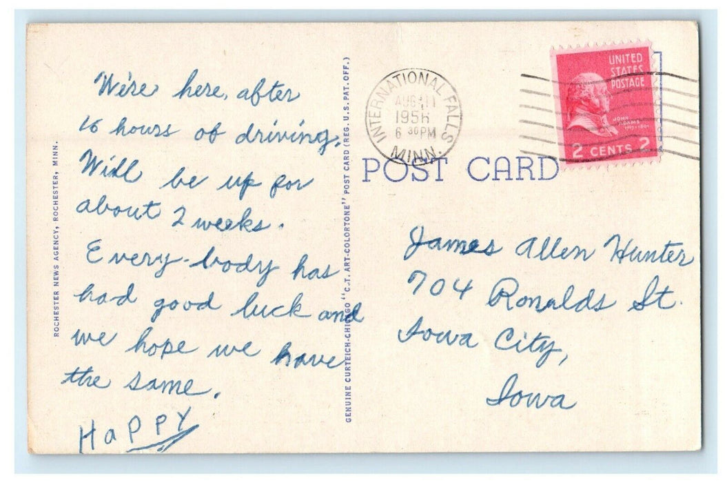1956 Silver Lake And Falls Rochester Minnesota MT Posted Vintage Postcard