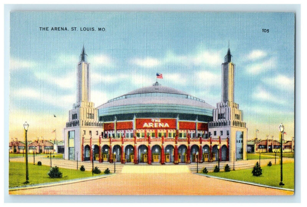 c1940's Front View Of The Arena St. Louis Missouri MO Unposted Vintage Postcard