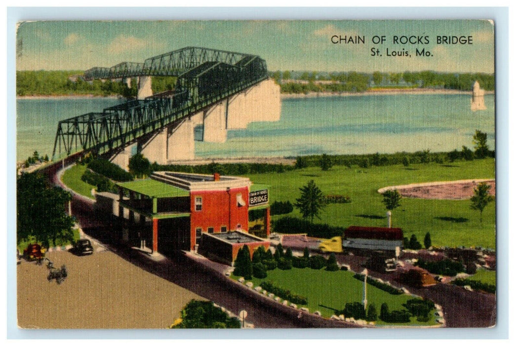 c1940's Chain Of Rocks Bridge St. Louis Missouri MO Unposted Vintage Postcard