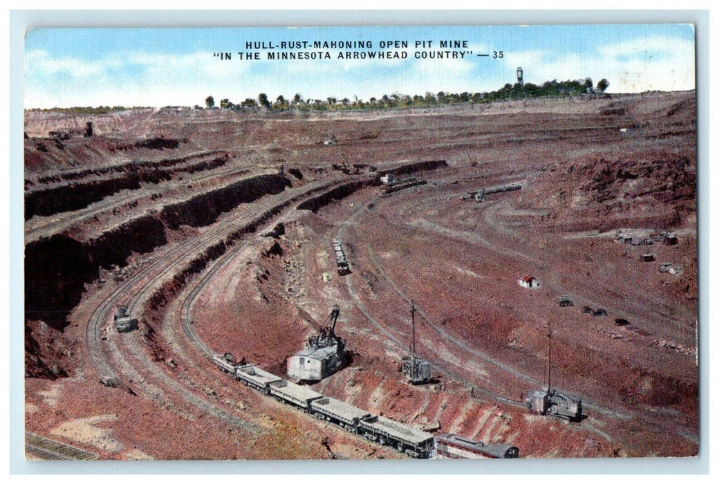 Hibbing Minnesota MT, Hull Rust Mahoning Pit Mine Arrowhead Country Postcard