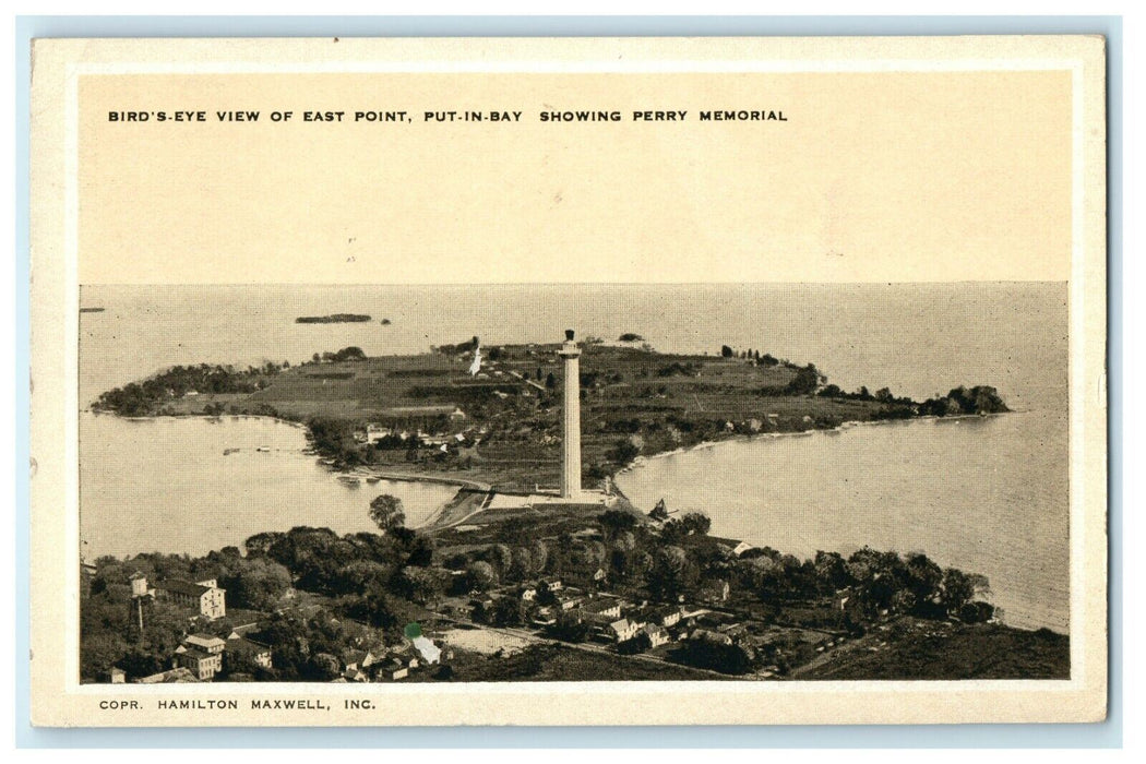 1946 Aerial View of East Point, Put-In-Bay Ohio OH Vintage Used Postcard