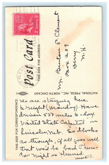 1952 Cherry Court US No. 34 Ottumwa Iowa IA Posted Vintage Cancel Postcard