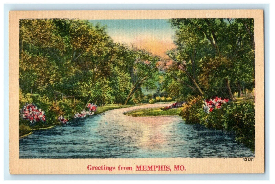 Greetings From Memphis Missouri MO, Lake View Postcard