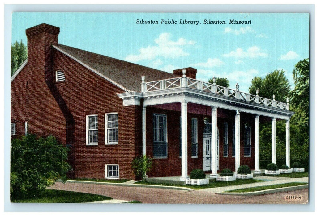 c1940's Sikeston Public Library Sikeston Missouri MO Unposted Vintage Postcard