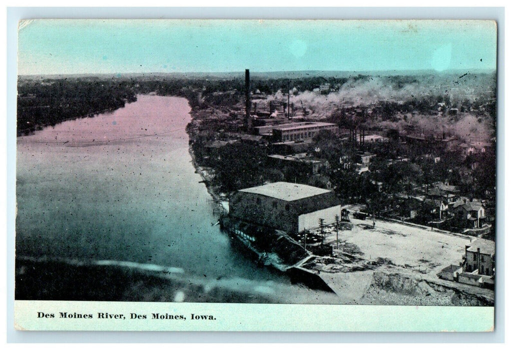 c1910's View Of Des Moines River, Des Moines Iowa IA Unposted Antique Postcard