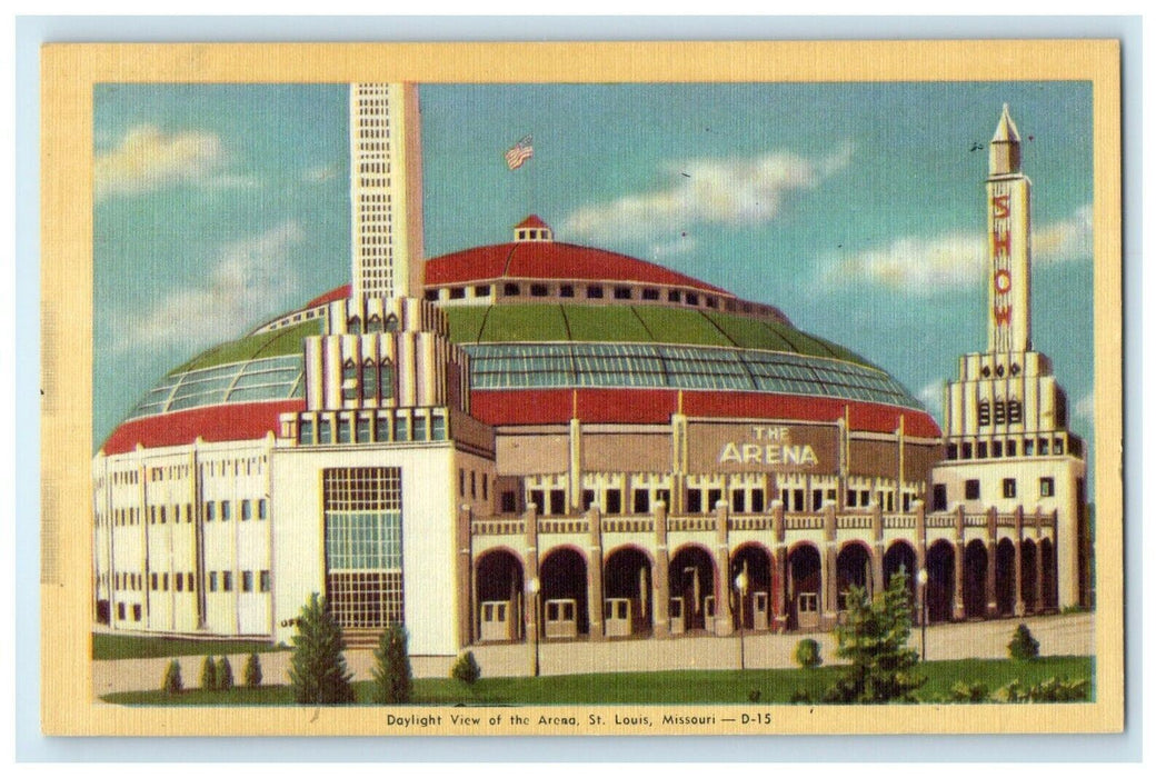 c1950's Daylight View Of The Arena Building St. Louis Missouri MO Postcard