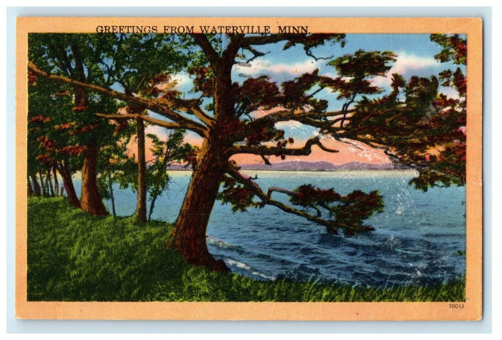 1957  Greetings From Waterville Minnesota MT Lake View Vintage Postcard