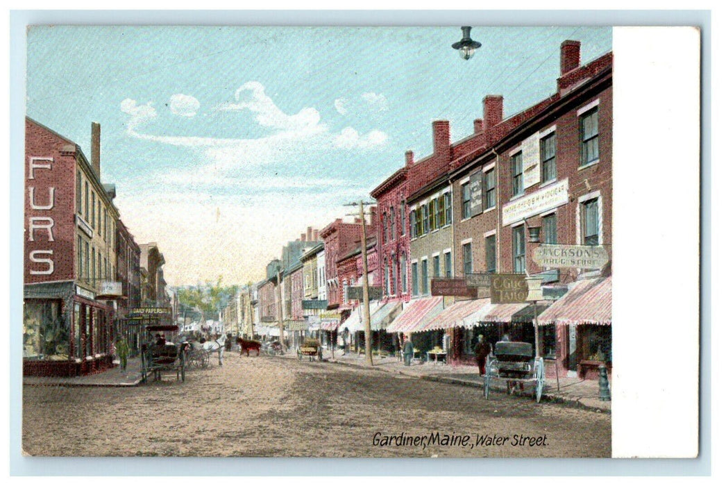 1905 Water Street, Gardiner, Maine ME Antique Unposted Postcard
