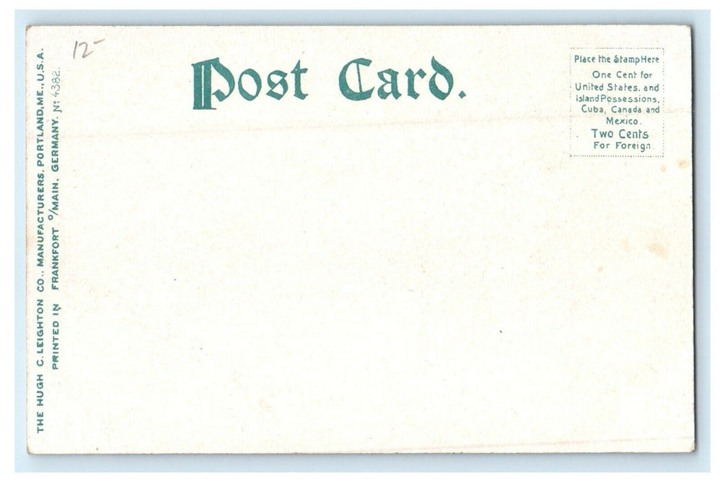 1905 Water Street, Gardiner, Maine ME Antique Unposted Postcard