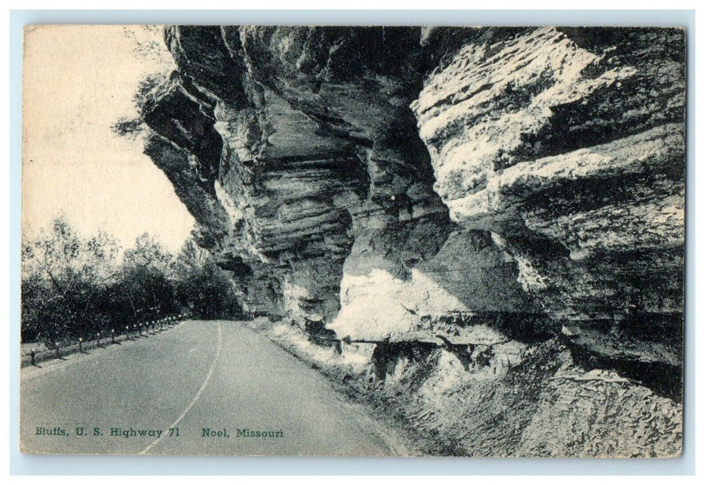 1948 Bluffs U.S Highway 71 Road Noel Missouri MO Posted Vintage Postcard