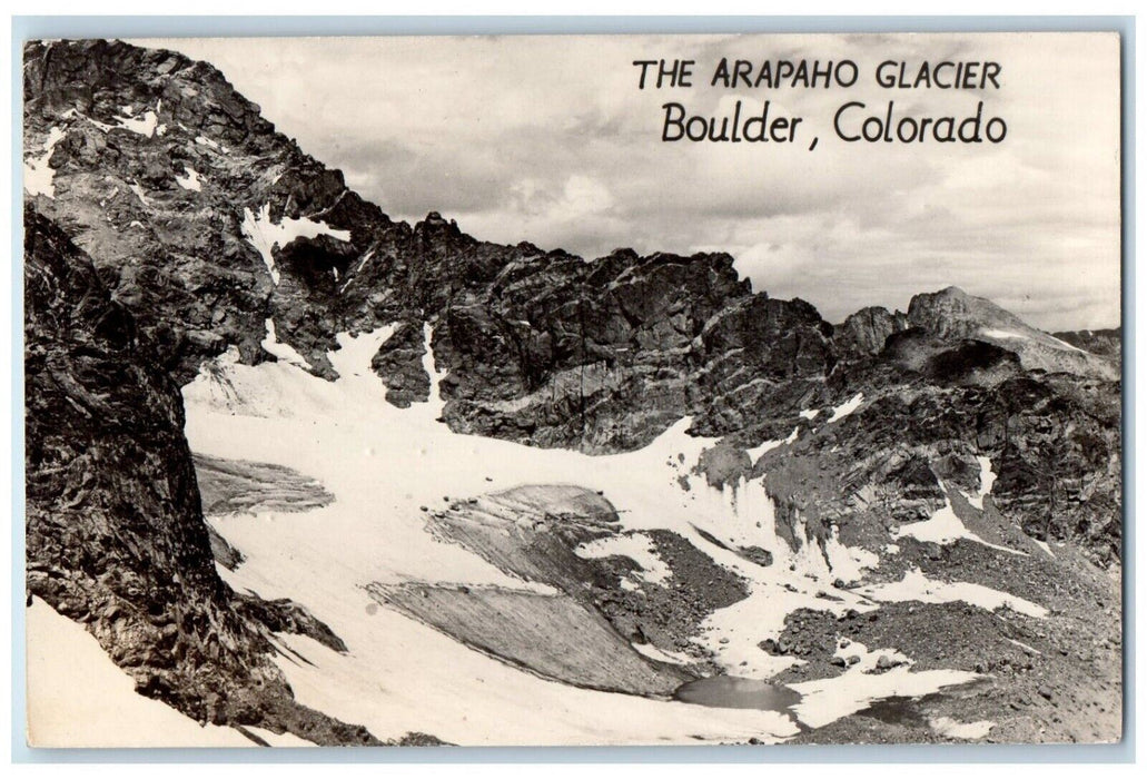 1950 Arapaho Glacier Boulder Colorado CO Chamber of Commerce RPPC Photo Postcard
