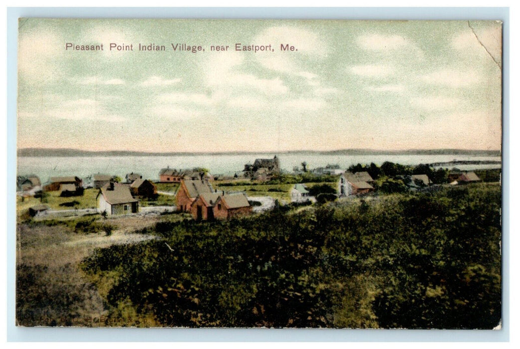 1912 Pleasant Point, Indian Village Near Eastport Maine ME Antique Postcard