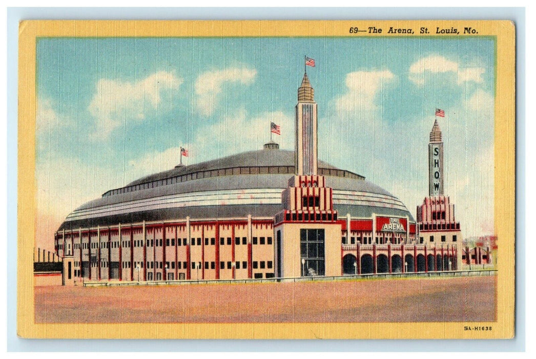 c1950's The Arena Building Street View St. Louis Missouri MO Vintage Postcard