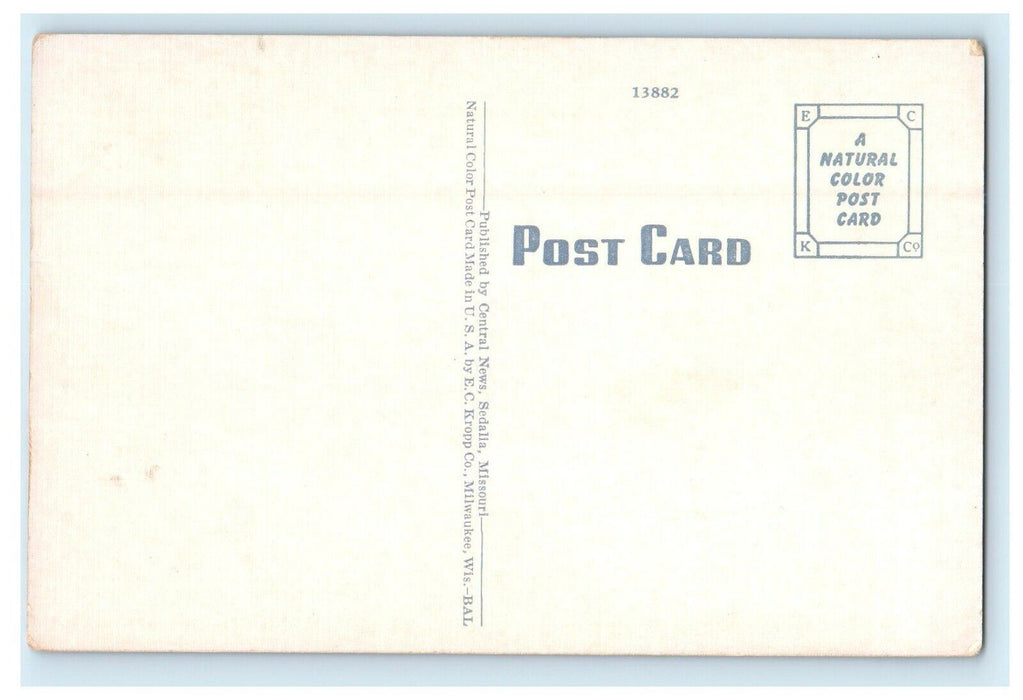 c1940's Post Office Street View Sedalia Missouri MO Unposted Vintage Postcard