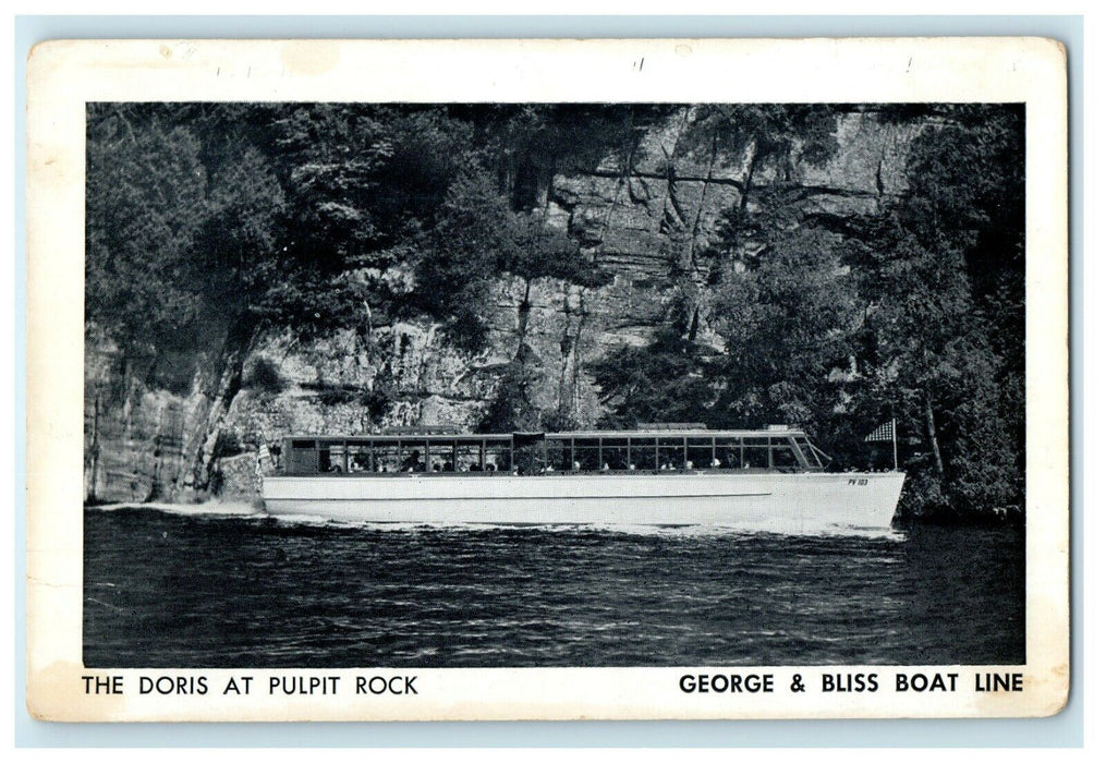 c1950's Doris Ship Pulpit Rock Lake Placid New York NY Adirondacks Postcard