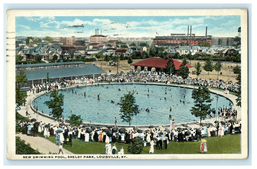 1920 New Swimming Pool, Shelby Park, Louisville, Kentucky KY Antique Postcard