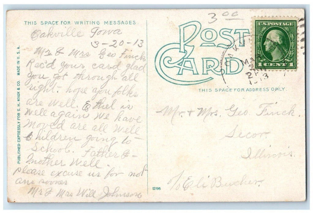 1913 Scene of People on the Levee Burlington Iowa IA Posted Antique Postcard