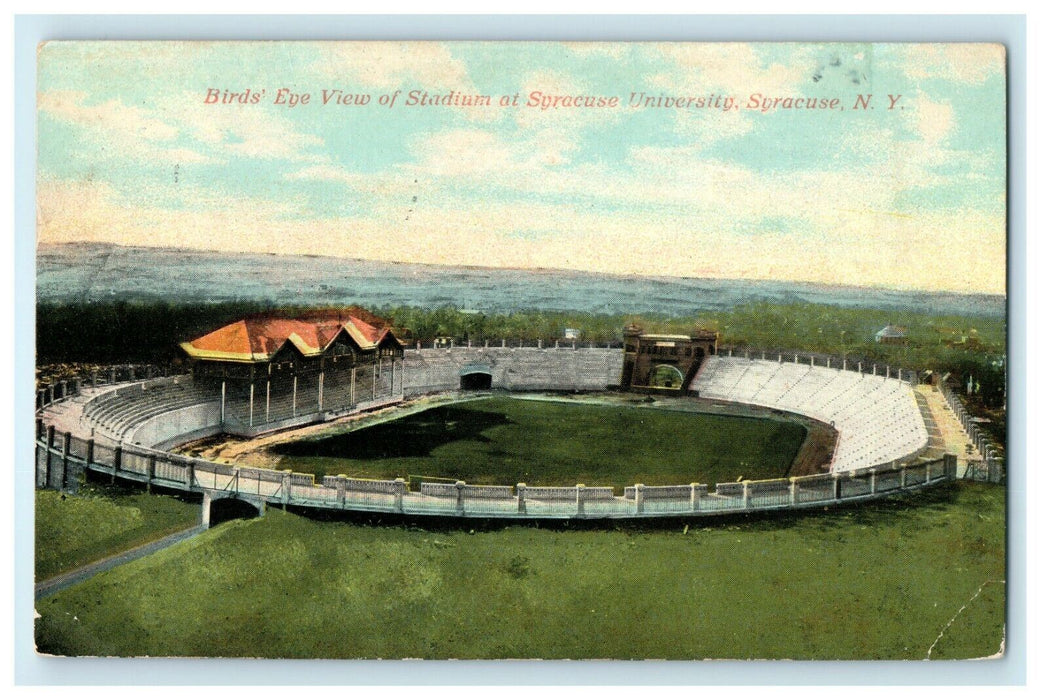 1911 Birds Eye View Stadium At Syracuse University New York NY Antique Postcard