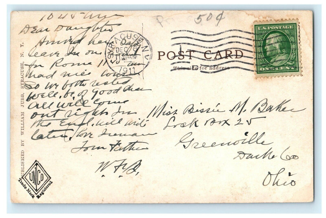 1911 Birds Eye View Stadium At Syracuse University New York NY Antique Postcard