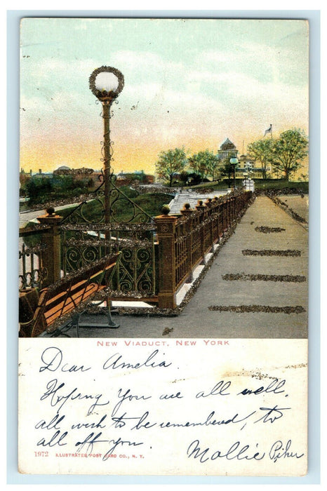 1906 New Viaduct Brooklyn New York NY Undivided Back Antique Postcard