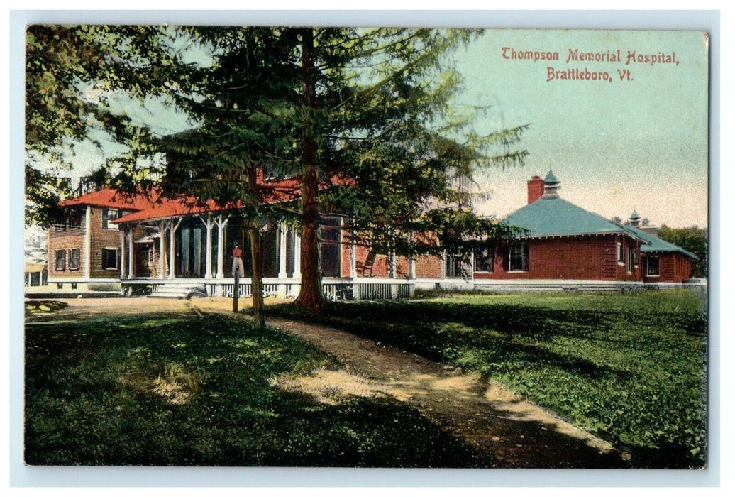 c1910 Thompson Memorial Hospital, Brattleboro, Vermont VT Antique Postcard