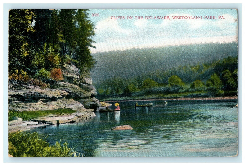 1910 Cliffs on the Delaware, Westcolang Park, Pennsylvania PA Postcard