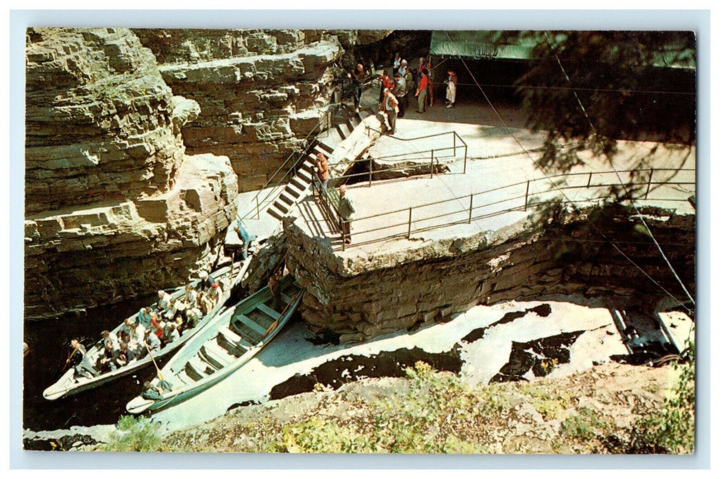 1970 Start of Boat, Table Rock In Famous Ausable Chasm New York NY Postcard