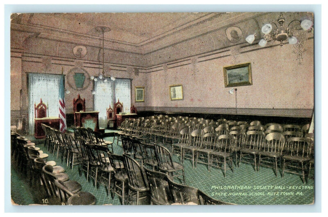 1911 Interior Keystrong State Normal School, Kutztown, Pennsylvania PA Postcard