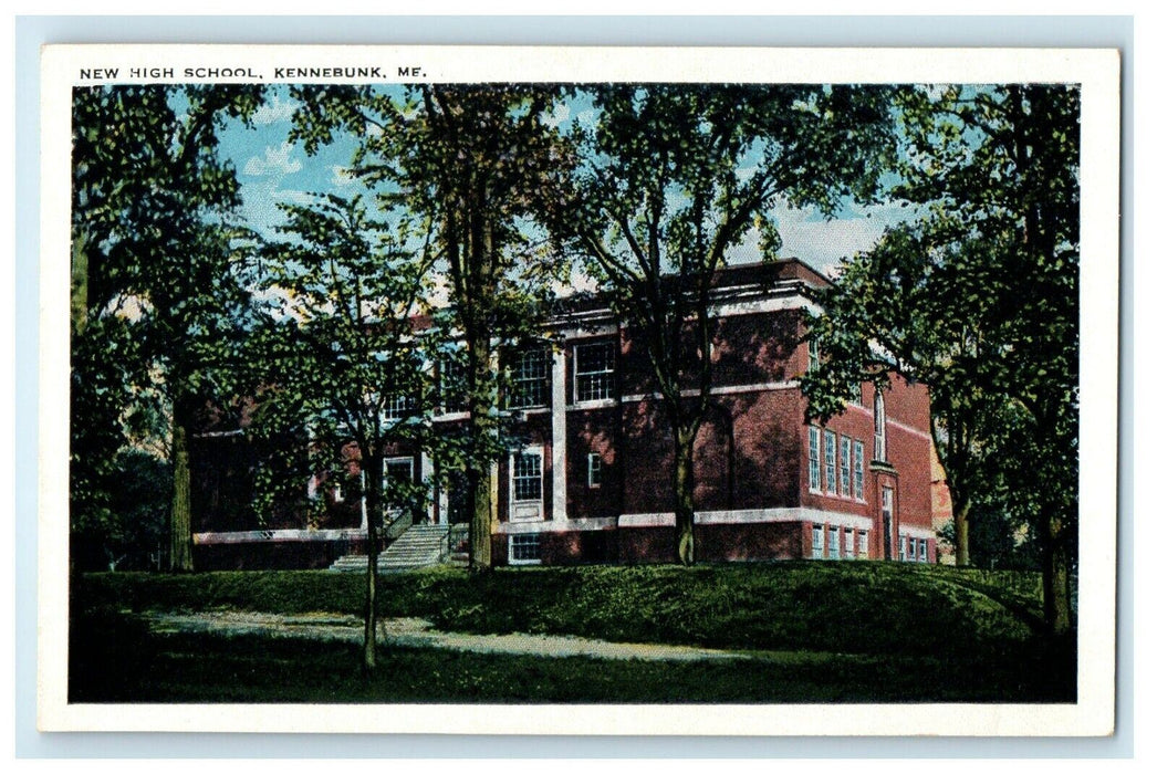 c1920's New High School Building Kennebunk Maine ME Vintage Postcard