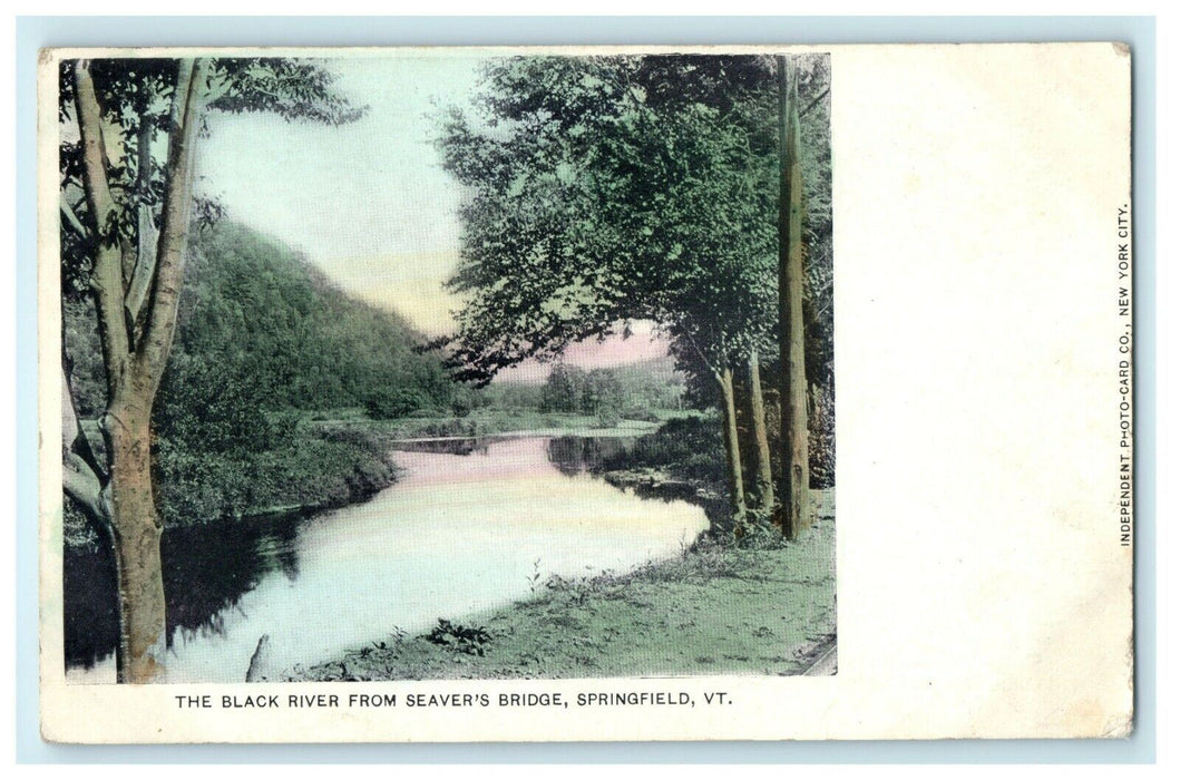 The Black River From Seaver's Bridge Springfield Vermont VT Postcard