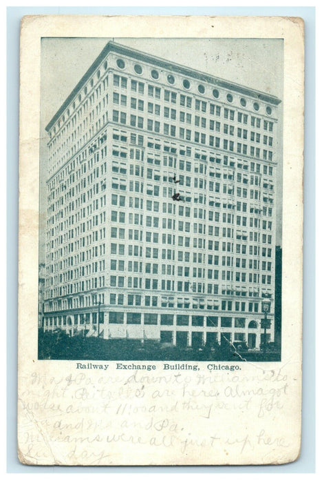 1906 Railway Exchange Building, Chicago Illinois IL Antique Postcard