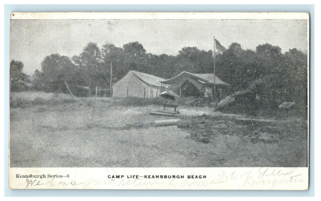 1907 Camp Life Keansburgh Beach New Jersey NJ Posted Antique Postcard