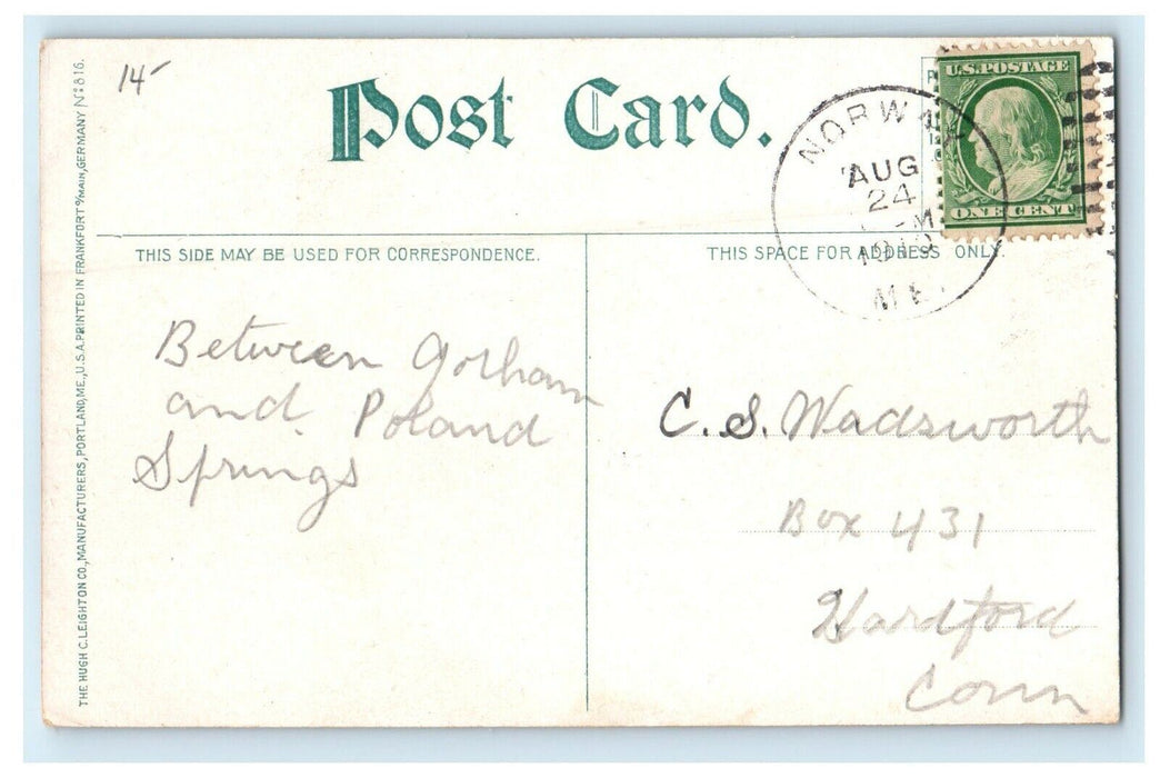 1910 Boat Landing, Lake Pennesseewassee, Use Obelisk Flour Norway ME Postcard