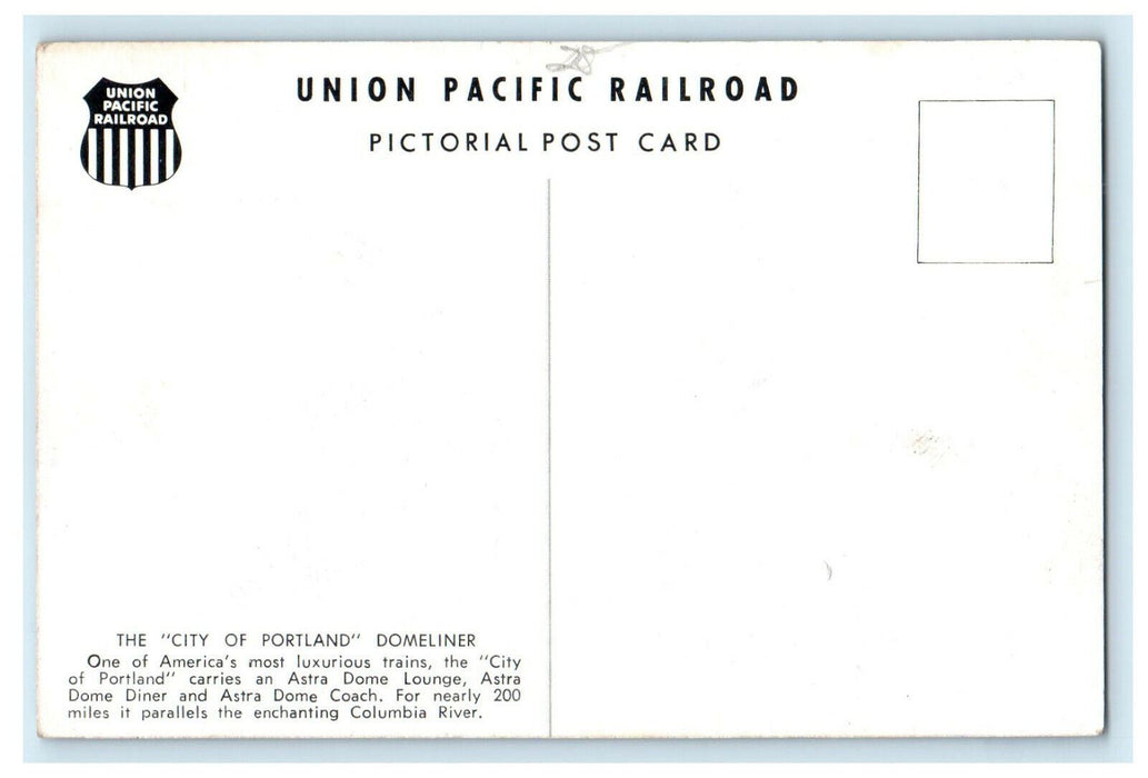 The City of Portland Domeliner Union Pacific Railroad Unposted Postcard