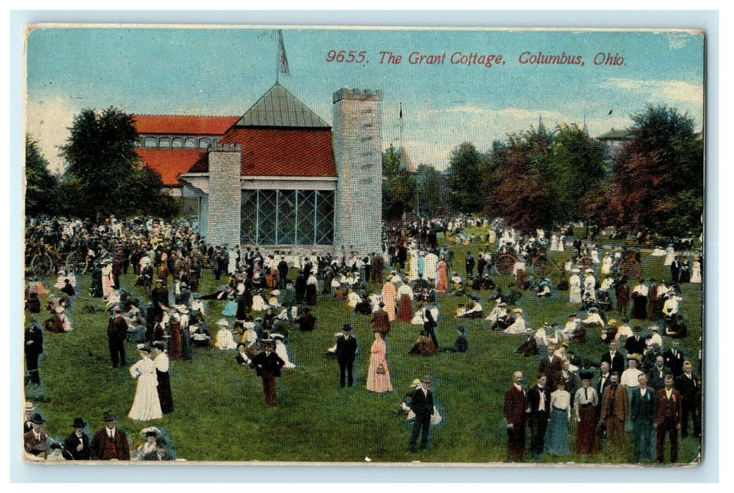 1905 People Gathered at The Grand Cottage, Columbus Ohio OH Postcard