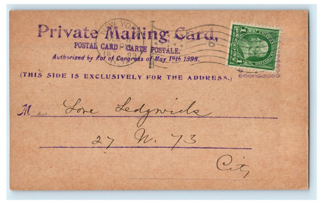 1899 Peoples Singing Classes Truant Absent Warning New York NY PMC Postcard