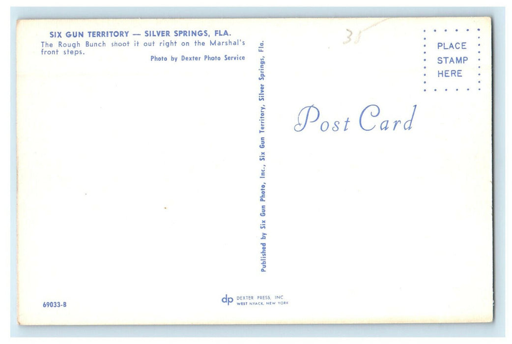 Gun Shooting, Six Gun Territory, Silver Springs Florida FL Unposted Postcard