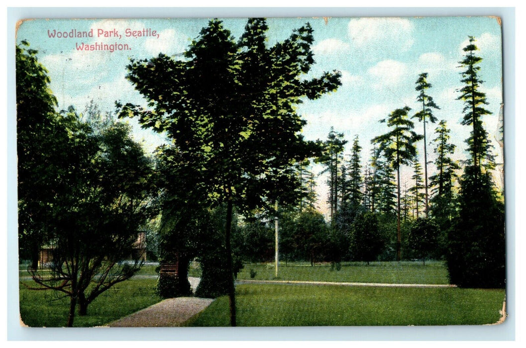 1910 Woodland Park Seattle Washington WA Posted Antique Postcard