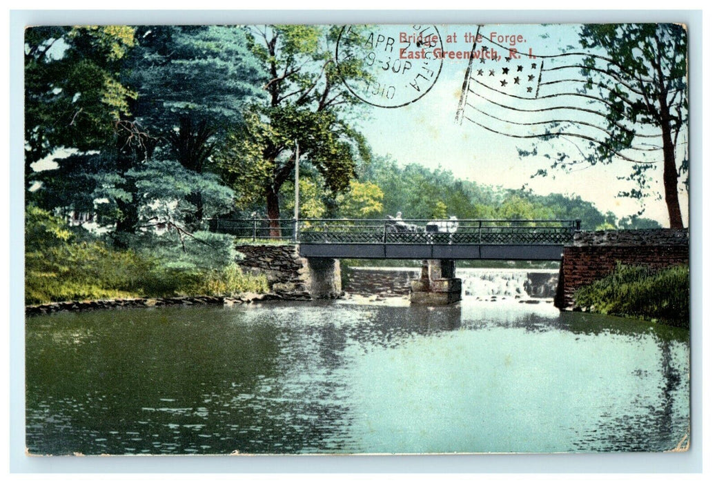 1910 Bridge at the Forge, East Greenwich, Rhode Island RI Antique Postcard