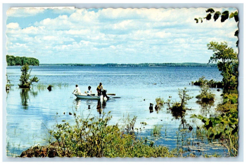 c1950's Boating Scene Greetings from Fort Erie Ontario Canada Postcard