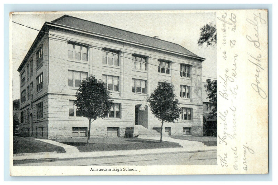 1907 Amsterdam High School Building New York NY Antique Postcard