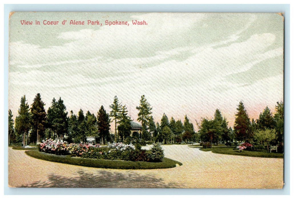 View Of Coeur D' Alene Park Spokane Washington WA Unposted Postcard