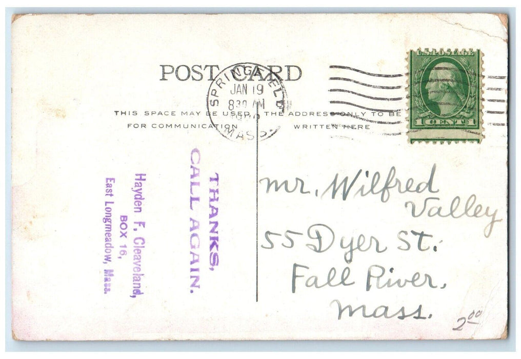 c1910 Majestic Theatre Jim Block Cedar Rapids Iowa IA Thanks Call Stamp Postcard