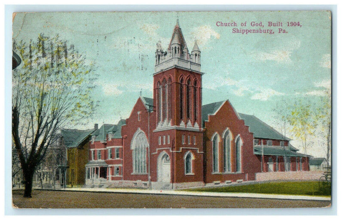 1911 Church of God, Shippensburg, Pennsylvania PA Used Antique Postcard