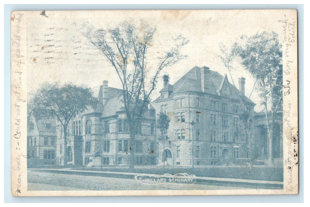 1904 Entrance of Willard Seminary Troy New Jersey NJ Posted Antique PMC Postcard