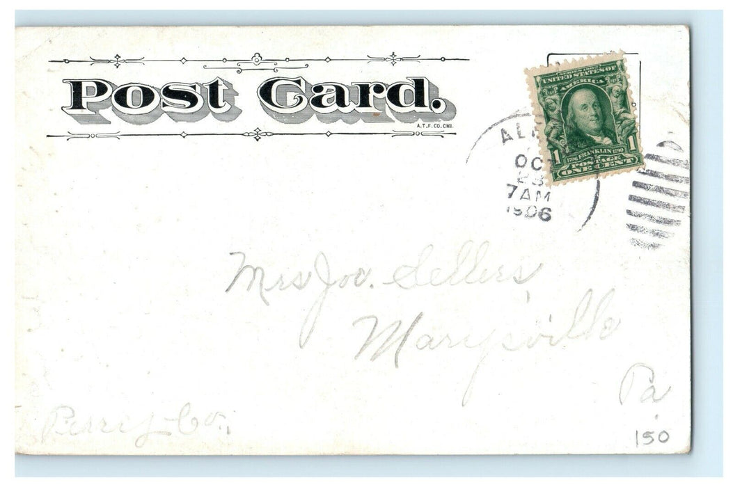 1906 Post Office Davenport Iowa IA Antique Posted Postcard