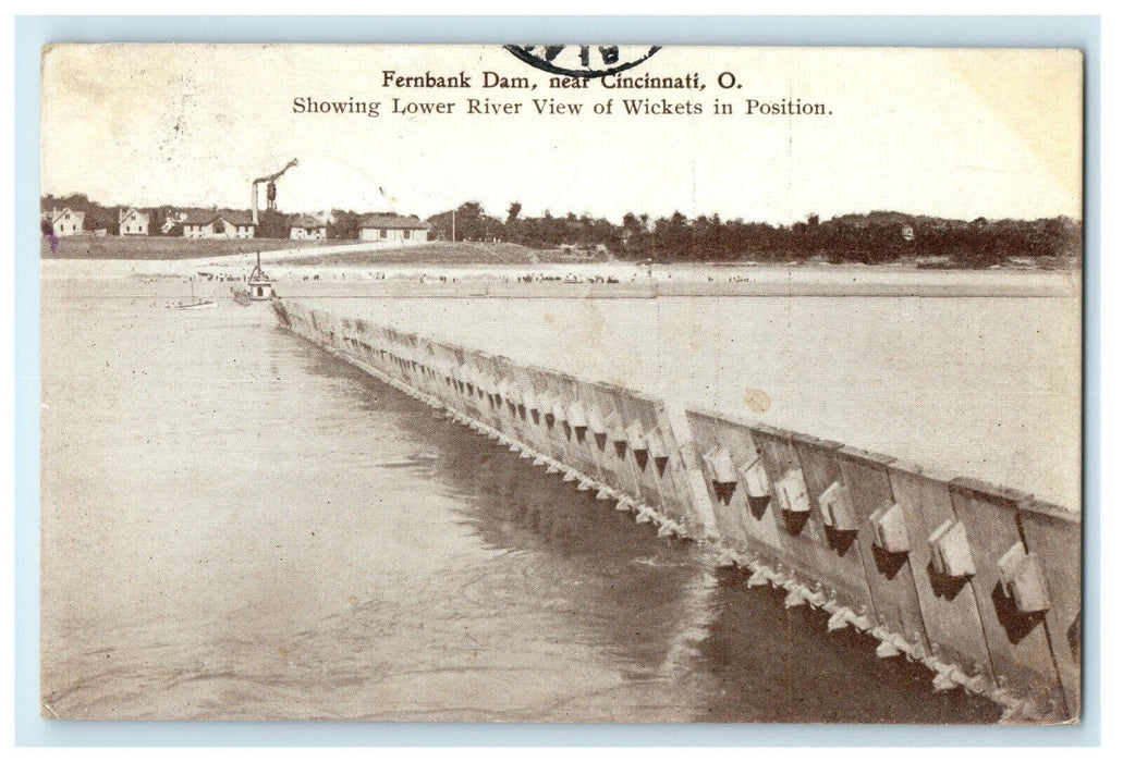 1905 Water Scene in Fernbank Dam Near Cincinnati, Ohio Antique Postcard