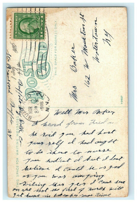 1916 Girls Dressed in White, Delaware Park, Buffalo New York NY Postcard