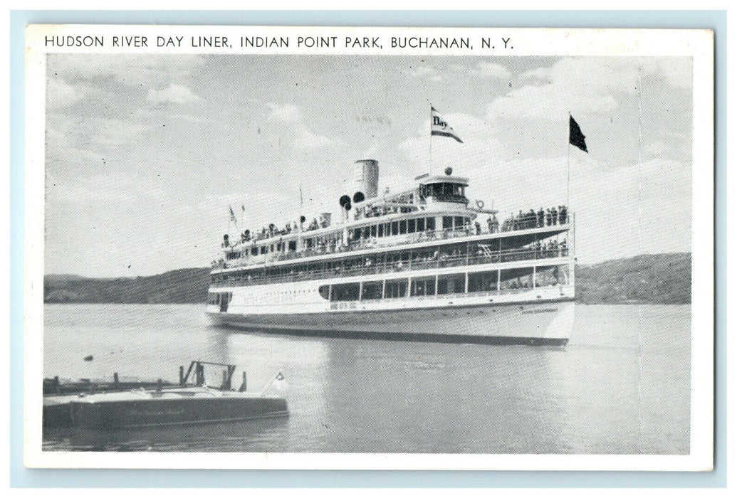 Hudson River Day Liner Indian Park Buchanan New York NY Antique Postcard