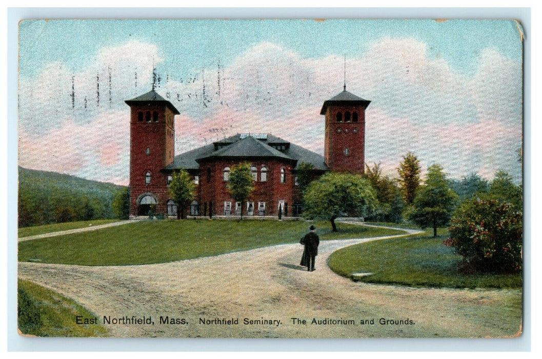 1911 East Northfield Massachusetts Auditorium And Grounds Seminary MA Postcard